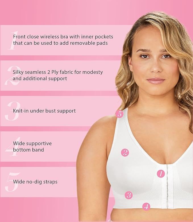 Exquisite Form 5101000 Women's Fully Seamless Wireless Full Coverage Bra with Front Closure - Image 5