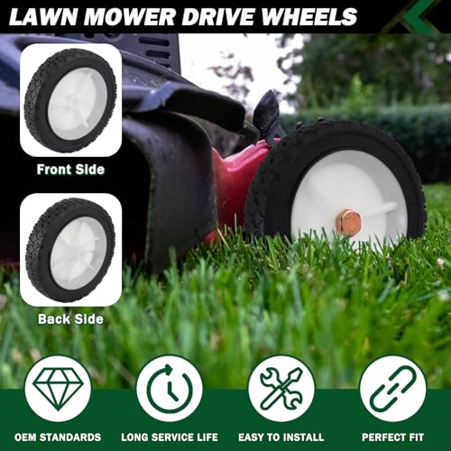 image for CheeMuii 7 Inch Lawn Mower Wheels 2 Pcs 7