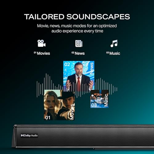 Image of Boat Aavante 2.1 2000D, Dolby Audio, 200W Signature Sound, 2.1CH Wired Subwoofer,Multiple Ports & EQ Modes, Bluetooth Sound bar, Home Theatre Soundbar Speaker (Premium Black)