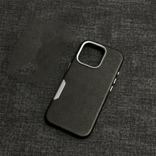 Coque iPhone 16 Pro Max en cuir gris pour éviter les rayures d'objectif