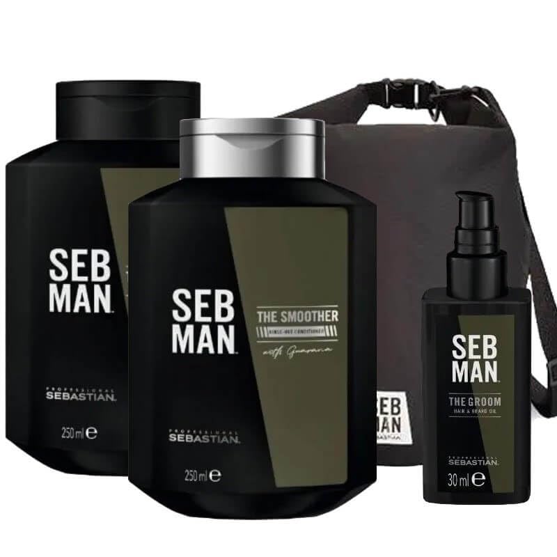 Trio Spécial Cheveux Longs SEBMAN kit shampoing revitalisant huile