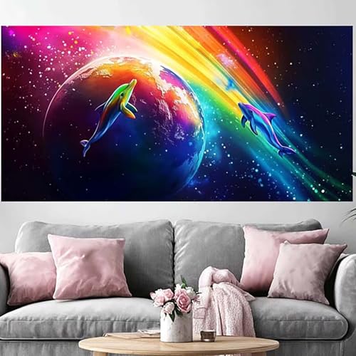 Diamond Painting Dauphin Grand Format pour Décorer un Salon Moderne