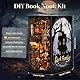 ETKVR Book Nook Kit – DIY Booknook Modell für Erwachsene, 3D Holz Puzzle Bookend Buch Ecke, Miniatur Puppenhaus Einsatz zur Bücherregal-Dekoration Kreatives Geschenk - Dark Family