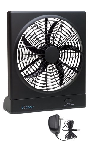 O2COOL 1078 Indoor/Outdoor Battery/AC-Powered 10-Inch Portable Fan