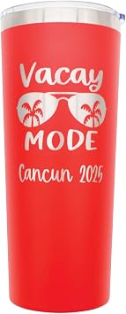 AVITO 22 oz Stainless Steel Vacuum Insulated Tumbler - Laser Engraved - Vacay Mode Cup - Beach Vacation