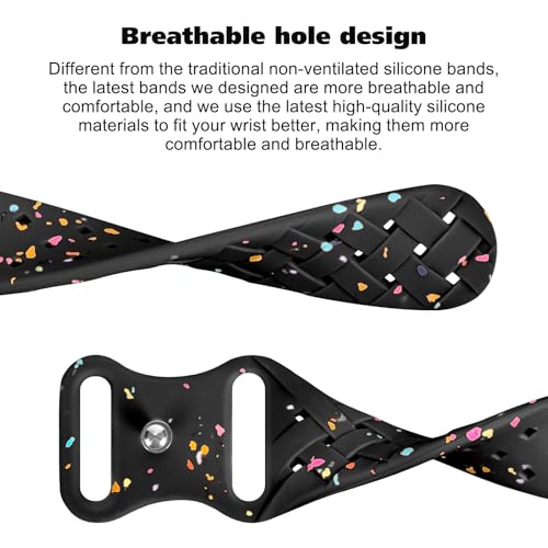 Image of Distore Silicone Braided Weave Bands Compatible with Apple Watch 38mm 40mm 41mm 42mm 44mm 46mm 45mm 49mm, Replacement Sport Breathable Strap for iWatch Series 10 /9 /8 /7 /6 /5 /4 /3 /2 /1 Ultra SE Women Men