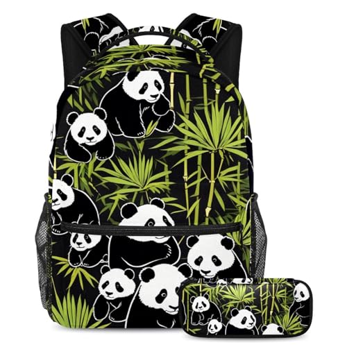 Sac à dos école fille avec trousse crayons panda mignon