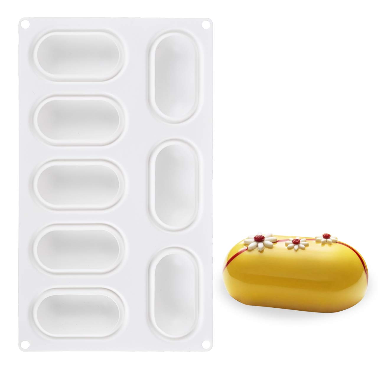 Aichef Silicone Mousse Molds 3d Pillow Shaped Non Stick Bake