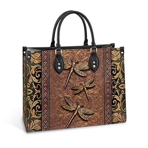 64HYDRO Faith Dragonfly Vintage Women Handbag Shoulder Bag - Travel Work Leather Bag - HHQZ1410019Z