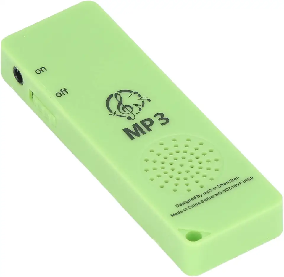 Leitor de música MP3, mini leitor de MP3 portátil para estudantes, suporta cartão de memória de 64 GB, corpo pequeno e portátil, fácil de transportar (verde)