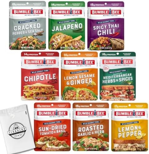 ZIGGALOU® Variety Gift Basket Assortment of Bumble Bee Tuna Pantry Staple Pouches - 9 Flavor (9 Count)
