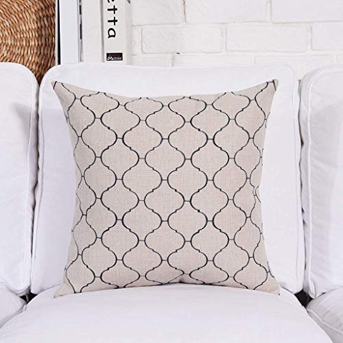 Coussin décoratif Snug à rayures géométriques en coton lin épais 53x53 cm
