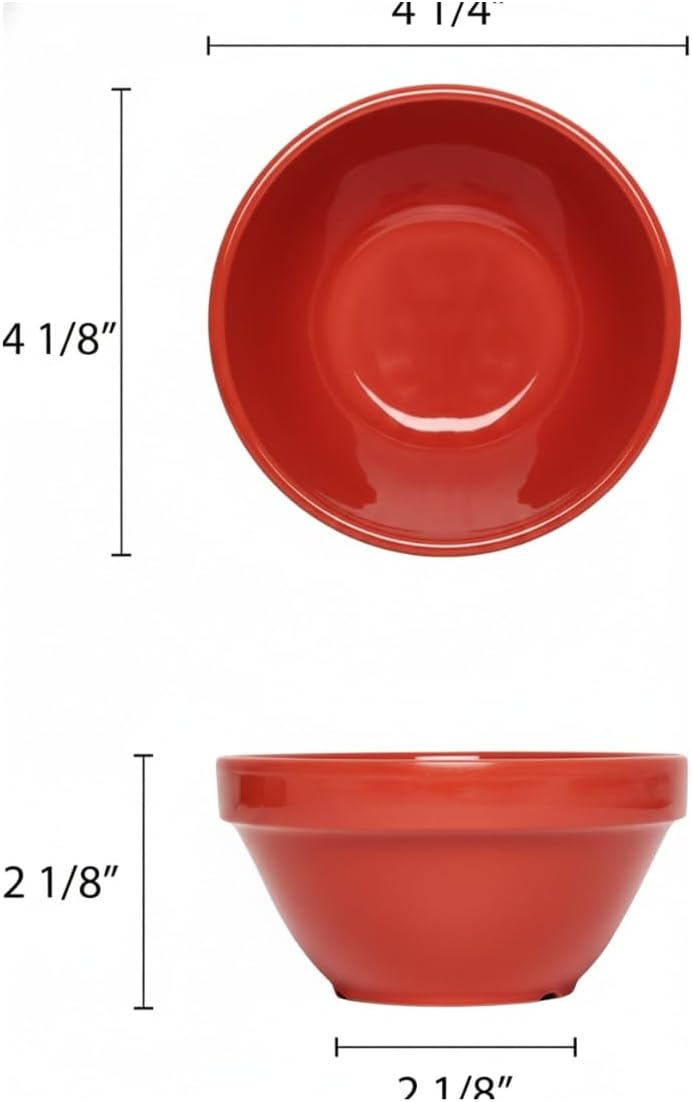 TrueCraftware- 8 oz Bouillon Cup Orange Color Melamine Set of 12- Dishwasher Safe Break-Resistant Reusable Bowls Serving Soup Bowl Broth Cups Soup Bowls Ice Cream Dipping Sauce