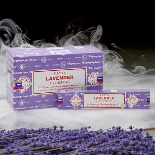 VIE Satya Incense Sticks, 4 Packs x 15g, with Incense Holder, Lavender, Other Colour - Image 3