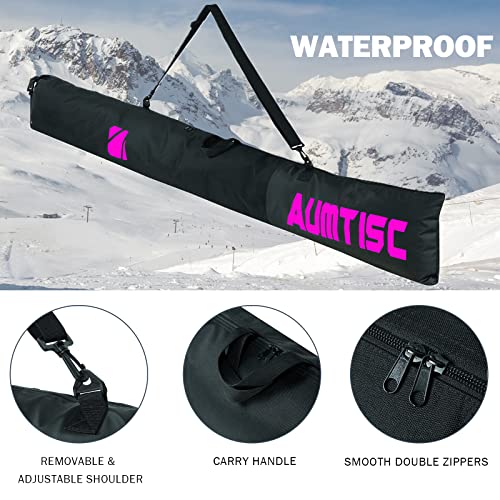 AUMTISC Bolsa De Esquí Y Barco Combinada Y Acolchada para 1 Par De Botas Con Longitud Ajustable Hasta 200 Cm - imagen 5