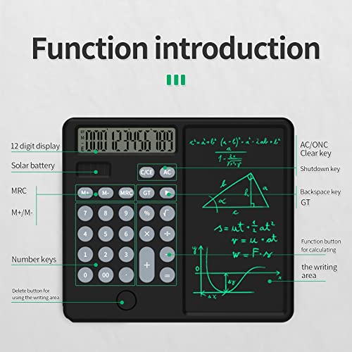 Roatee Desktop Calculators With Writing Tablet, Dual Powered Basic Calculators, 12 Digital Calculators With Large Lcd Display For Office, School, Home & Business #TOP2