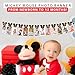 Mickey 1st Birthday Photo Banner - New Born to 12 Month First Birthday Banner - Mickey 1st Birthdays Decorations - Boy First Birthdays Decorations- 1-12 Month photo props