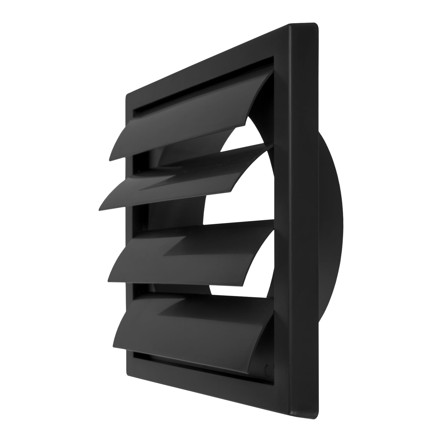 Repa Market Black - With Flaps 150 Mm Tumble Dryer Vent Cover - White Plastic Wall Vent Cover With Airflow Shutters - Durable Exhaust Air Grille For Bathroom, Kitchen, Garage - Air Vent Covers For Walls
