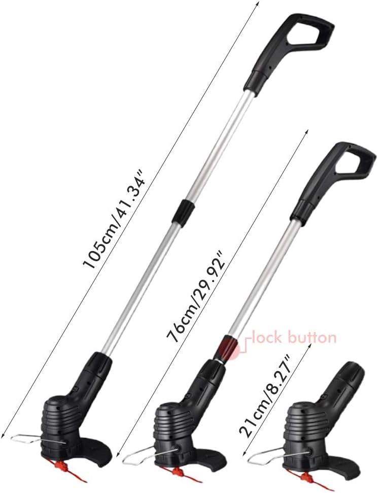 Newooh Garden Tool,Cordless String Trimmer Cordless Rechargeable Grass Trimmer String Grass Trimmer for Garden Lawn Weeding