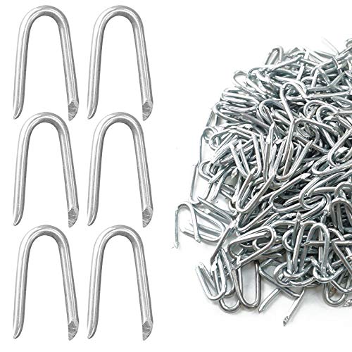 Abimars Galvanised Netting Staple U Nail Diameter 2.3mm, 500g (Approx 350 PCS) Fence Staples Wire Staples Length 23 mm / 0.9 Inch