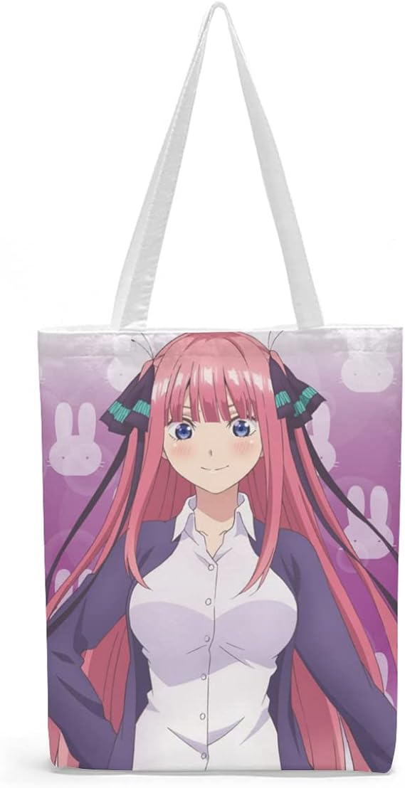 Amazon 五等分の花嫁 トートバッグ 中野五月 中野四葉 中野三玖 中野二乃 中野一花 いつき にの よつば いちか みく ハンドバッグ ショルダーバッグ アイドル グッズ ミニ五等分の花嫁 トートバッグ キャンバス 大容量 帆布 萌グッズ 斜め掛け エコバッグ 買い物バッグ