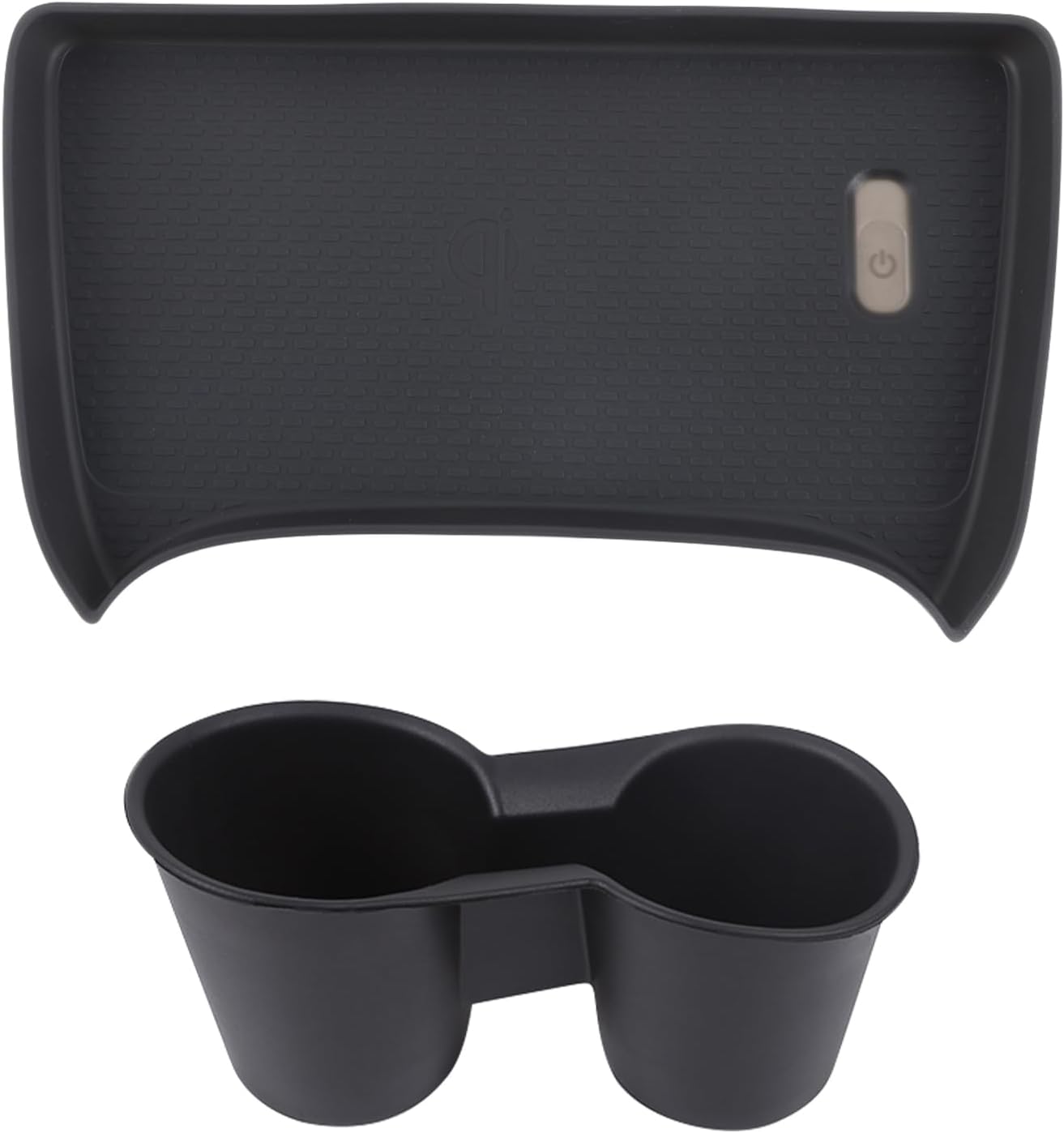 Car Cup Holder Insert & Wireless Charging Protector Mat Kit Compatible with Subaru Crosstrek/Impreza 2024 2025+, Center Console Organizer Tray Accessories Cup Holder & Wireless Charger Cover Pad (LHD)