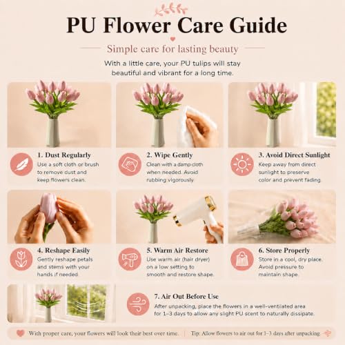 Image of Mandy's 20pcs Artificial Dusty Pink Tulips