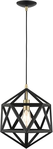 Livex Lighting Colgante negro texturizado de 1 Lt