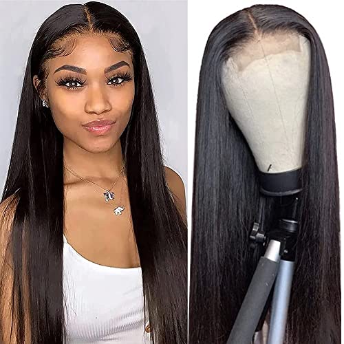 Lace Front Wigs Human Hair Straight wig 26inch HD Transparent Lace Front Wigs Human Hair Pre Plucked 4x4 Lace Closure Hu