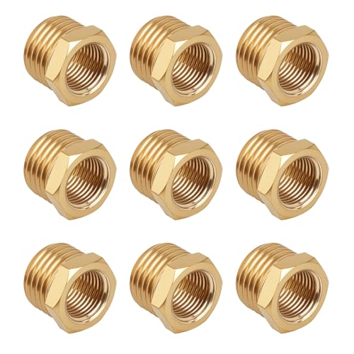 lasuroa 9pcs Réducteur Hexagonal En Laiton, 1/4