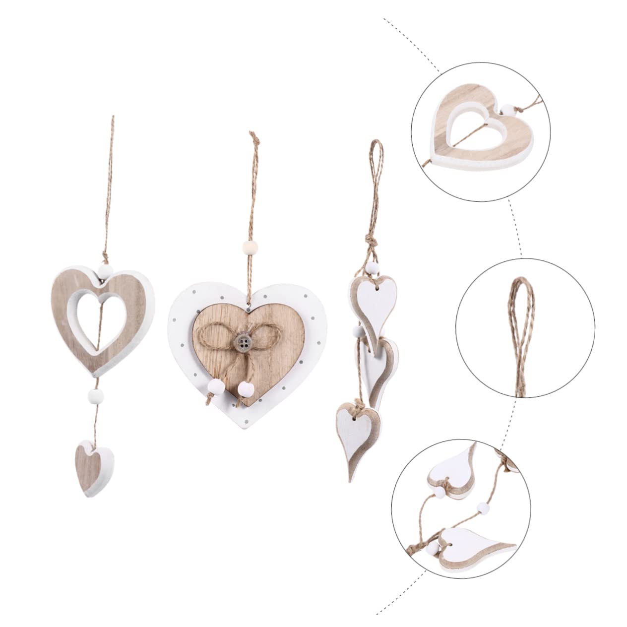 Abaodam 9stücke Holz Herz Für Dekoration Kreative Wohnaccessoires Hängende Ornamente Für Hochzeitsdeko Und Bastelprojekte Handgemachte Holzstücke Für Besondere Anlässe