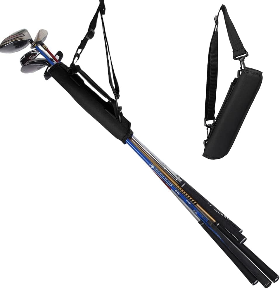 Mini Golf Club Bag Lightweight Shoulder Carrier Driving Range Practice Pack Portable Course Training Travel Case Foldable Sunday Bag Holding 3-5 Golf Clubs for Men Women Golfer