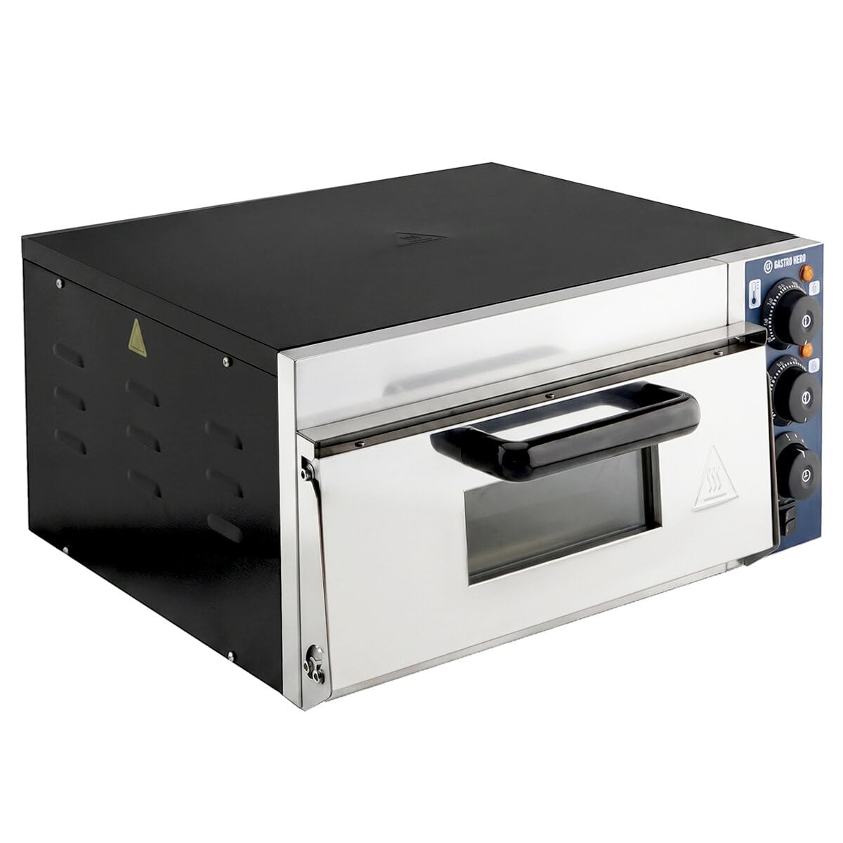 GastroHero Forno per pizza da 35 cm, elettrico per pizza con fondo in ceramica, per 1 pizza Ø 35 cm, forno elettrico per pizza per gastronomia