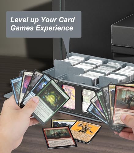 Image of TiMOVO Trading Card Dividers for Commander Deck Boxes with Built-in Slots, 12 PCS Card Supporters Separator for MTG TCG Sports Cards Organizer Box, 2.91x3.35in, Gray