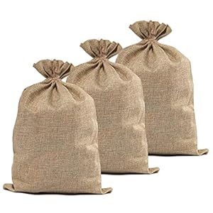 Burlap Bags- 20″ × 30″ Natural Jute Burlap Sacks, Reusable Plant Grow Bags Root Vegetable Holders Strong Potato Sacks for Gardening Planting Food Storage