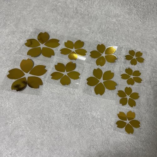 Image of Creative Fashion Flower Cherry Blossoms Petal Leaves Motor Bike Stickers Auto Body Car Styling PVC Decals (Brush Gold)