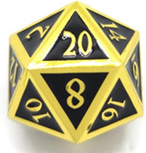 Miniatura 3 de Juego de dados de metal negro y dorado D20 F*** Critical Fail F de 20 caras DND Negro Gunmetal Número de color para juegos de rol, Dungeons and