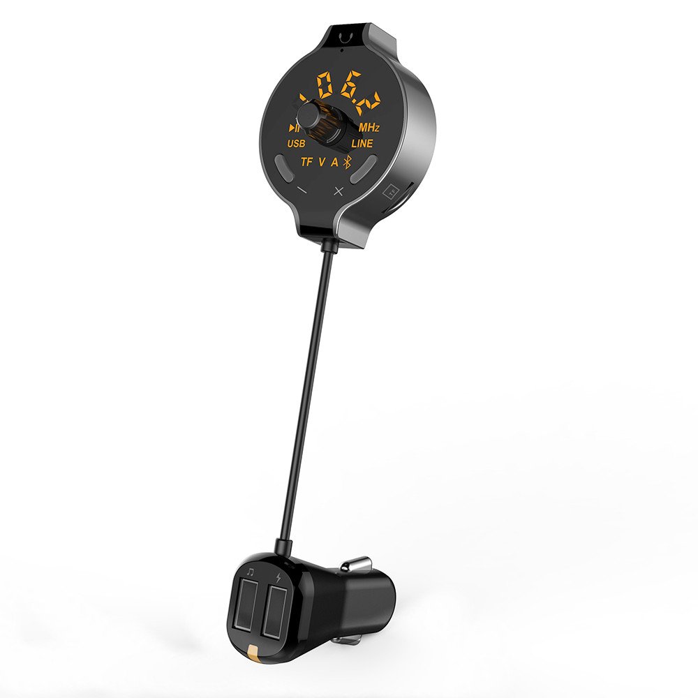 YONGYAO Q8S Bluetooth Trasmettitore USB Dual USB Car Charger Supporto Aux-in/U Disk