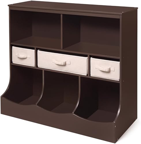 Unidad de almacenamiento Badger Basket con tres cestas., Espresso Espresso,Gris antracita,Gris Oscuro,Nube gris/blanco,Gris,Blanco/Gris