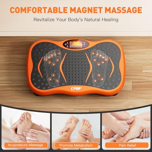 Vibration Plate Exercise Machine, Whole Body Workout Vibration Fitness Platform Machine for Lymphatic Drainage, Waver Vibrating Plate Machine for Weight Loss Shaping, 99 Levels, Resistance Bands 5 51LdNFP74BL. AC