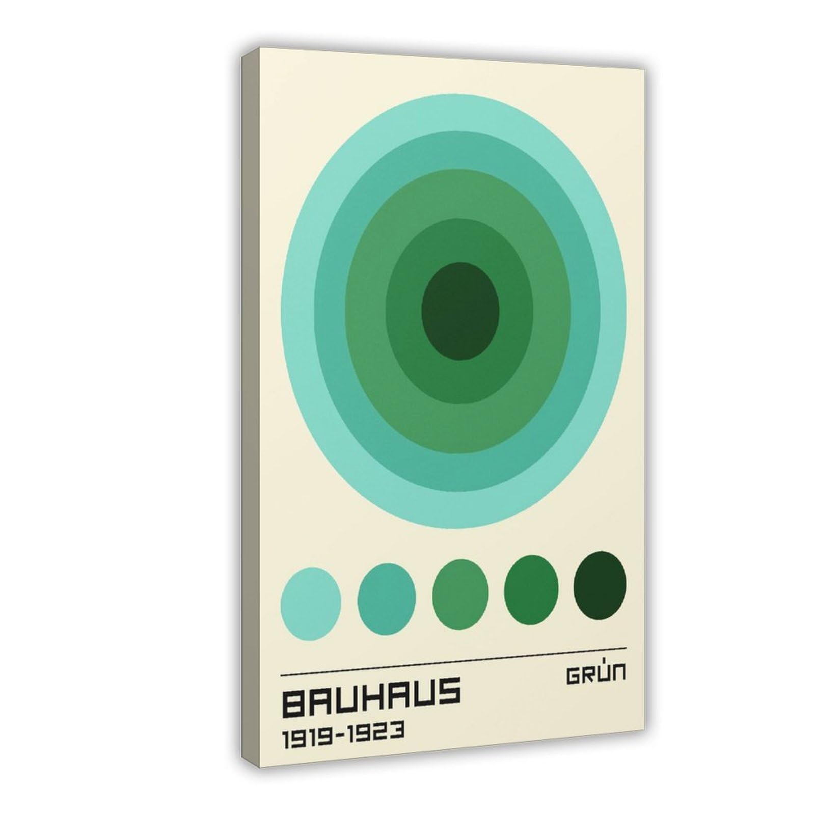Bareronor Bauhaus Green Circles Abstract Canvas Poster Bedroom Decor Landscape Office Room Decor Gift 20" L X 30" W