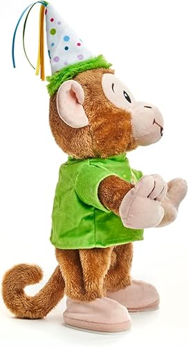 Miniatura 4 de Cuddle Barn - Cumpleaños Bash Brett  Peluche de mono animado baila a la celebración, 13 pulgadas