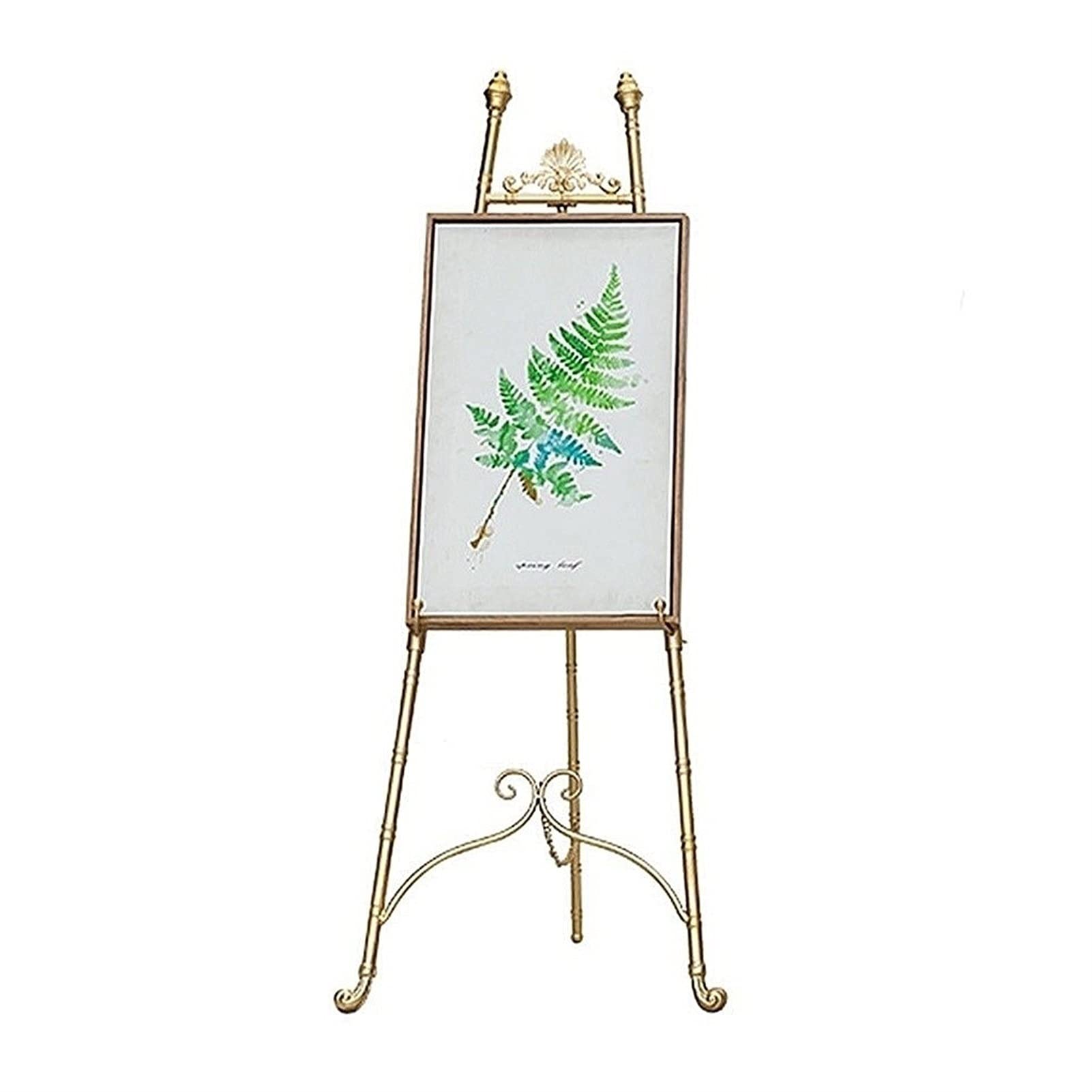 HADECOLL Tripod Vintage Metal Oil Easel,Carved Baking Paint Floor-Standing Photo Frame Stand Balcony Art Painting Bracket Angle And Height Adjustable,Size_Name-50 * 150Cm