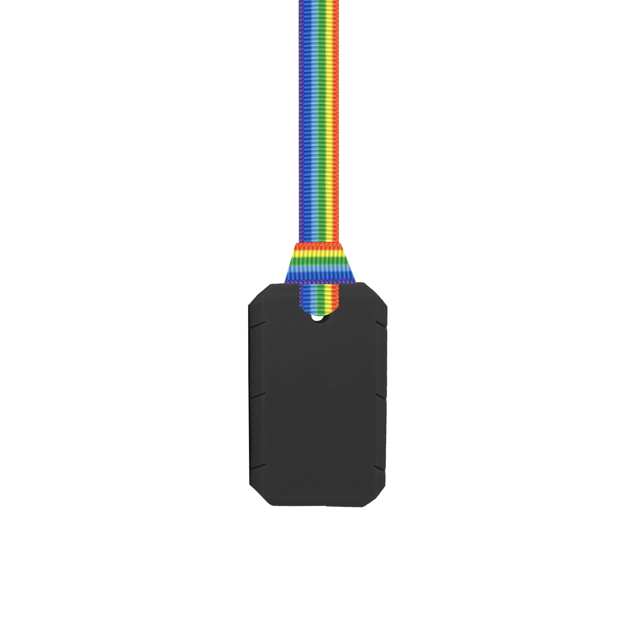 Taggles Chew Necklace - Discreet Adult/Teen Jewellery - Autism ADHD Stimming/Anxiety Aid - Black with Lanyard/Cord (6 Designs Available) (Rainbow Pride, 54cm Lanyard)