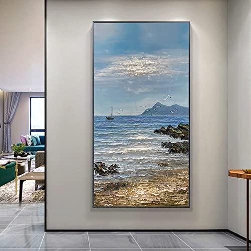 Peinture à l'huile paysage chanceux fait main toile abstraite source d'inspiration