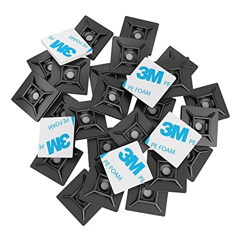 Intervisio Juego Soportes Adhesivos para Bridas de Cable Cover