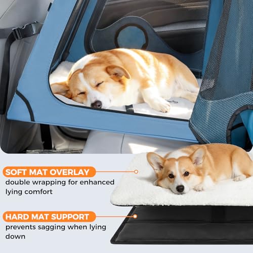 Snagle Paw Portable Dog Crate for Car Travel,Metal Frame Pet Crate,Pet Carrier for Car Back Seat Secures with Headrest Strap and Seatbelt,M - Image 5