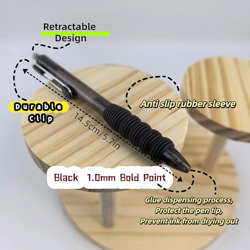 Set de 6 bolígrafos gel negro punta 1.0 mm miniatura 2