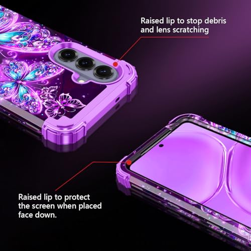 Casetego for Galaxy S26 Plus Case,Glow in The Dark Three Layer Heavy Duty Sturdy Shockproof Full Protection Rugged Hard PC+Soft TPU Bumper Case for Samsung Galaxy S26 Plus 5G 6.7 inch,Dull Purple - image 6