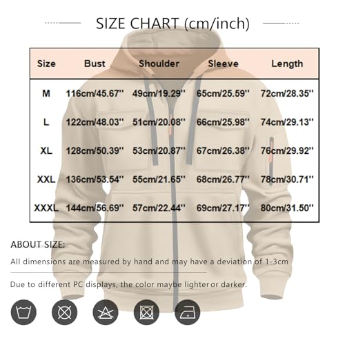 Ymosrh Men's Hoodies, Athletic Workout Long Sleeve Cargo Tactical Pullover Hooded Sweatshirts with Pockets, M-3XL4